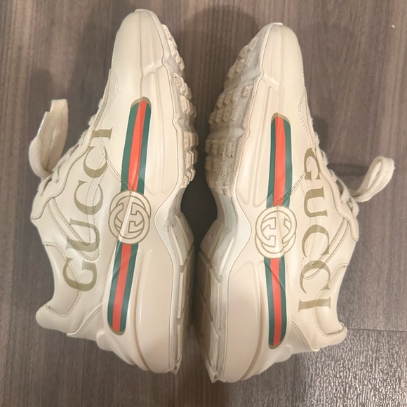 Gucci Rhyton Gucci Logo Leather Sneaker Size.7 - Picture 4 of 8